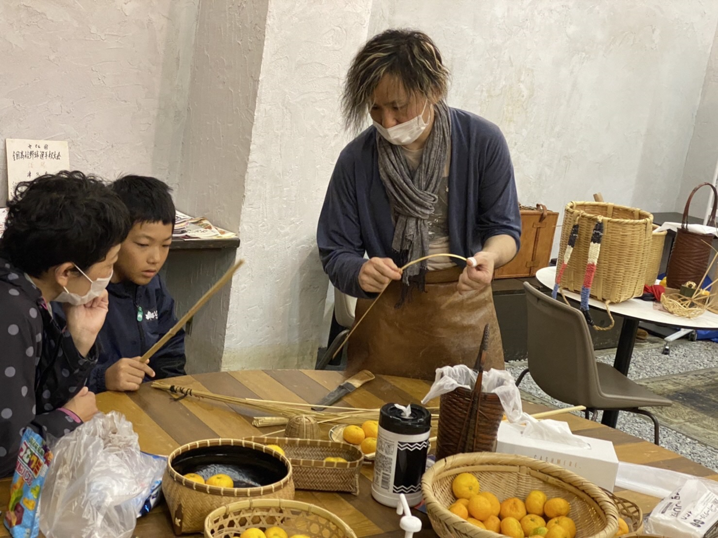 津久見のみかんを竹かごで楽しむ…！(竹かご解説＆竹ひごミニワークショップ付き)