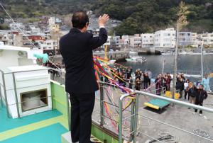 島民のお見送り