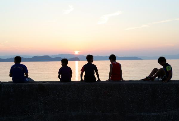青少年研修センターからの夕陽