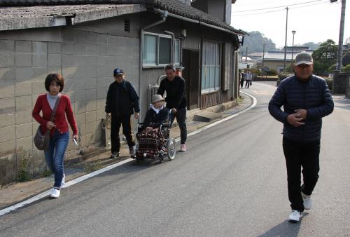 徳浦での避難訓練の様子です