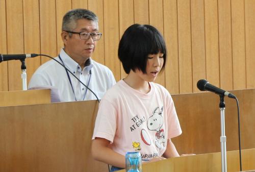 堅徳小学校の児童の一般質問の様子です