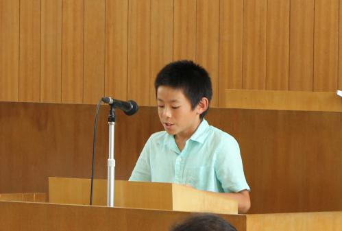 津久見小学校の児童の一般質問の様子です