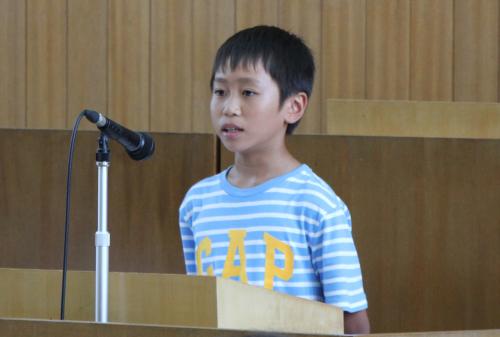 青江小学校の児童の一般質問の様子です